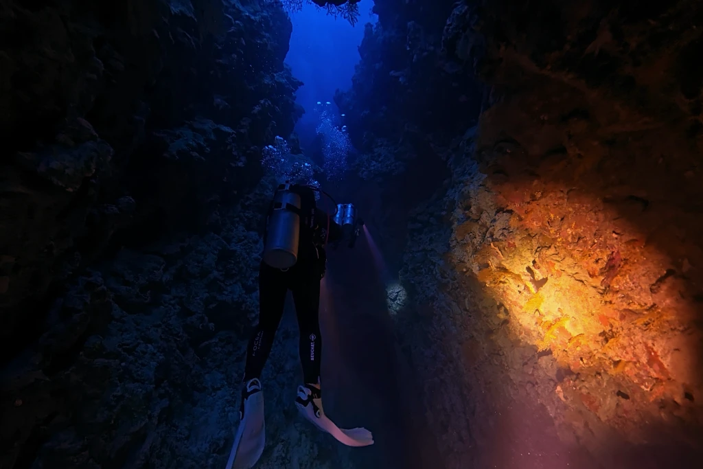 Taucher erkunden im SSI Deep Diving Specialty einen tieferen Tauchplatz